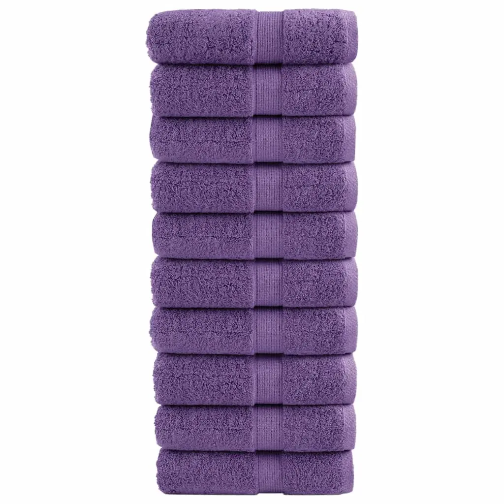 Asciugamani per Ospiti 10 pz Viola 30x50cm 600 g/m² 100% Cotone