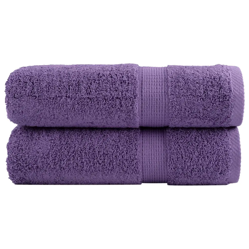 Asciugamani Premium 2 pz Viola 50x100 cm 600 g/m² 100% Cotone