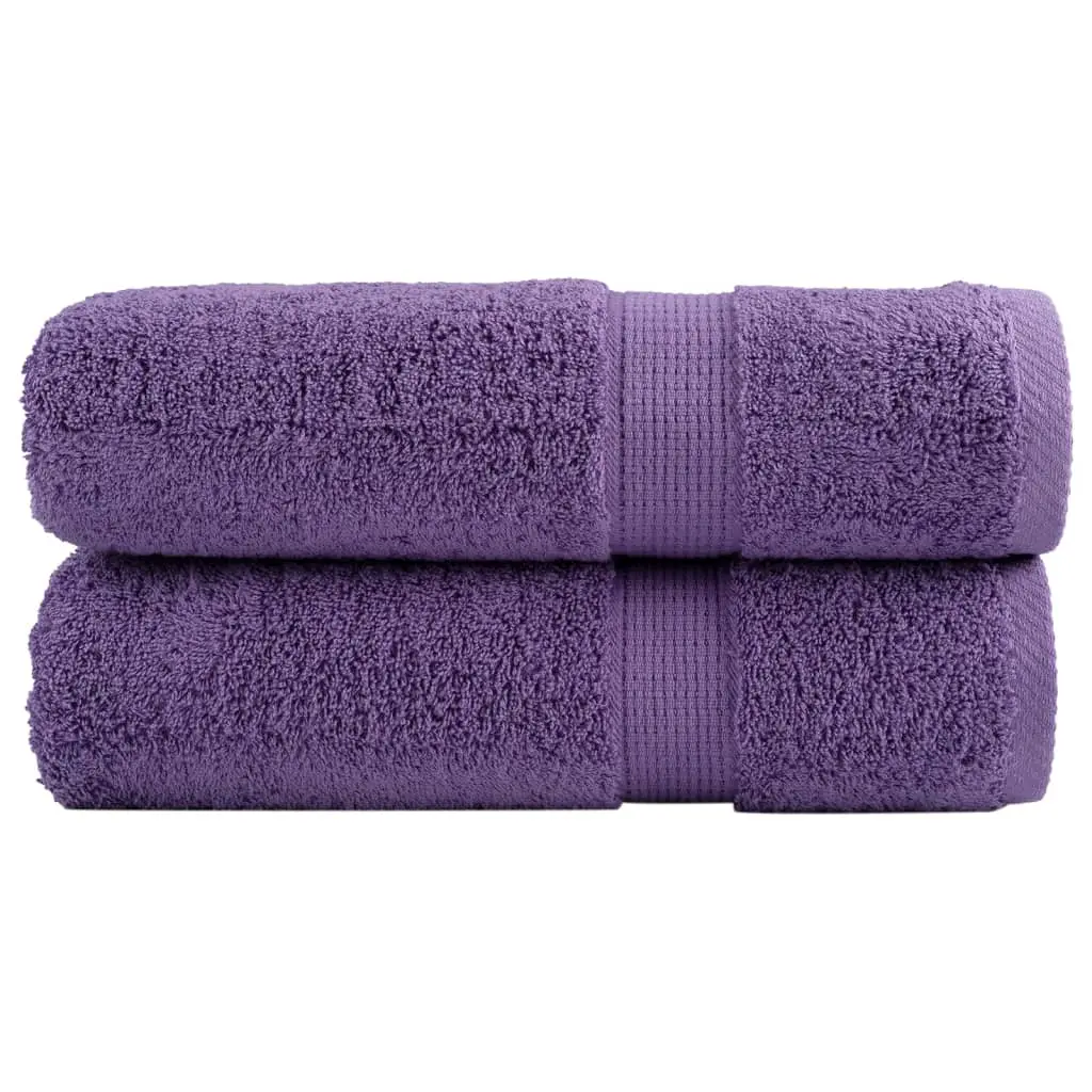 Asciugamani da Doccia 2 pz Viola 70x140 cm 600 g/m² 100% Cotone