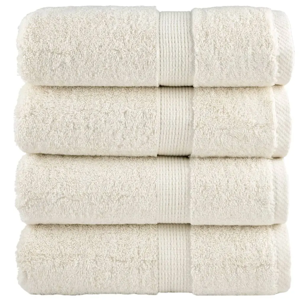 Asciugamani Premium 4 pz Crema 30x30 cm 600 g/m² 100% Cotone