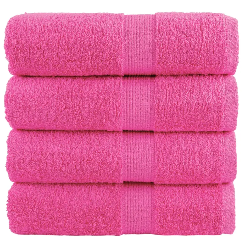 Asciugamani Premium 4 pz Rosa 30x30cm 600 g/m² 100% Cotone