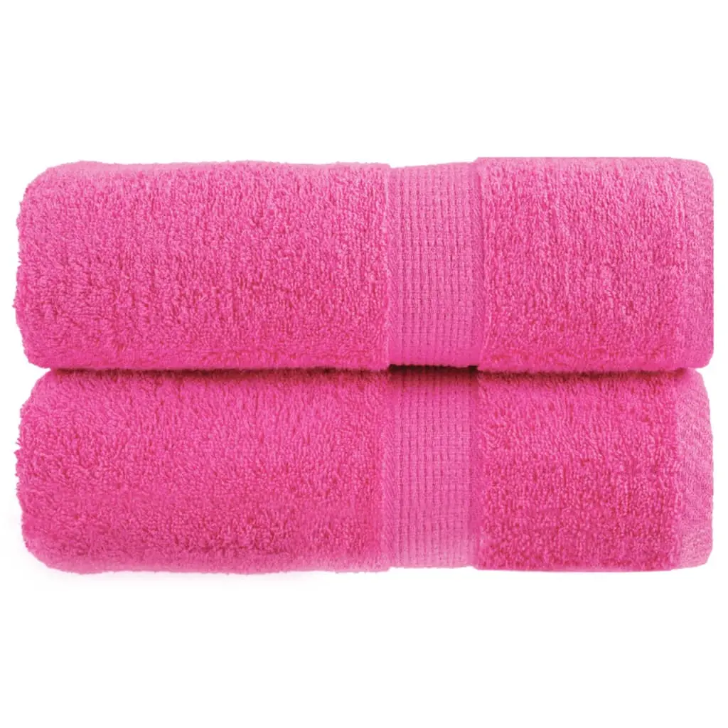 Asciugamani per Ospiti 2 pz Rosa 30x50 cm 600 g/m² 100% Cotone