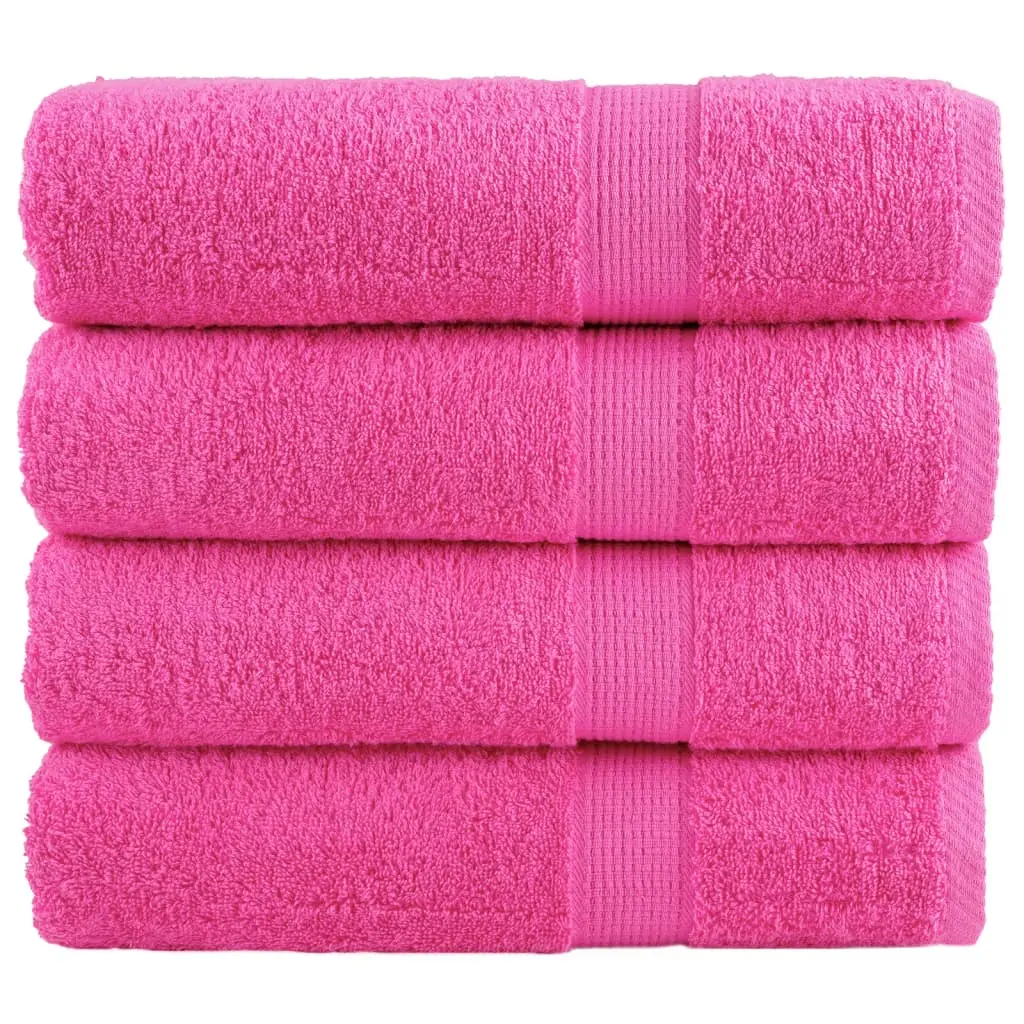 Asciugamani Premium 4 pz Rosa 50x100 cm 600 g/m² 100% Cotone