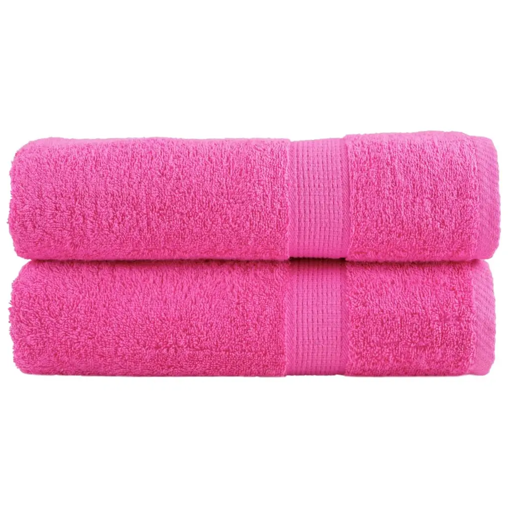 Asciugamani da Doccia 2 pz Rosa 70x140 cm 600g/m² 100% Cotone