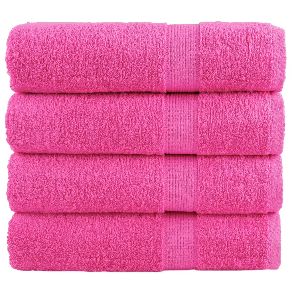 Asciugamani da Doccia 4 pz Rosa 70x140 cm 600 g/m² 100% Cotone