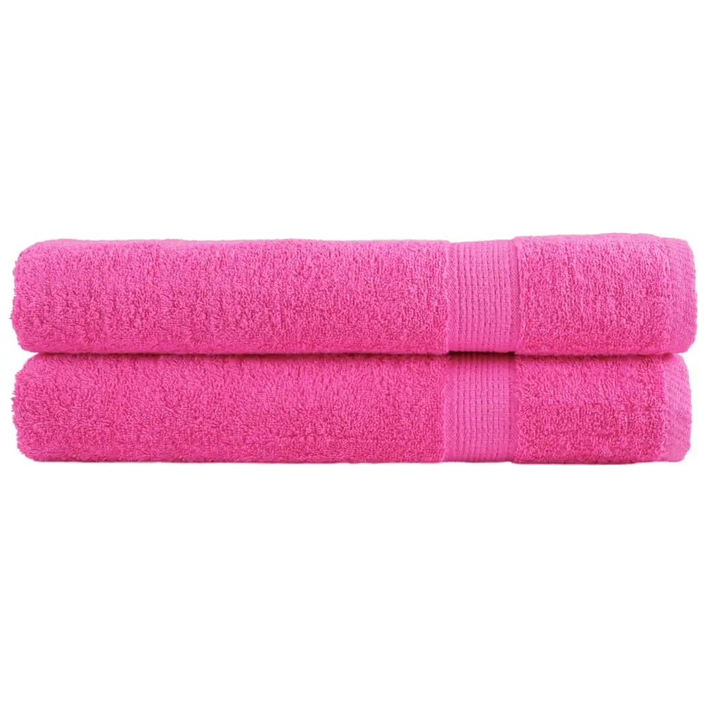 Asciugamani per Sauna 2 pz Rosa 80x200 cm 600 g/m² 100% Cotone