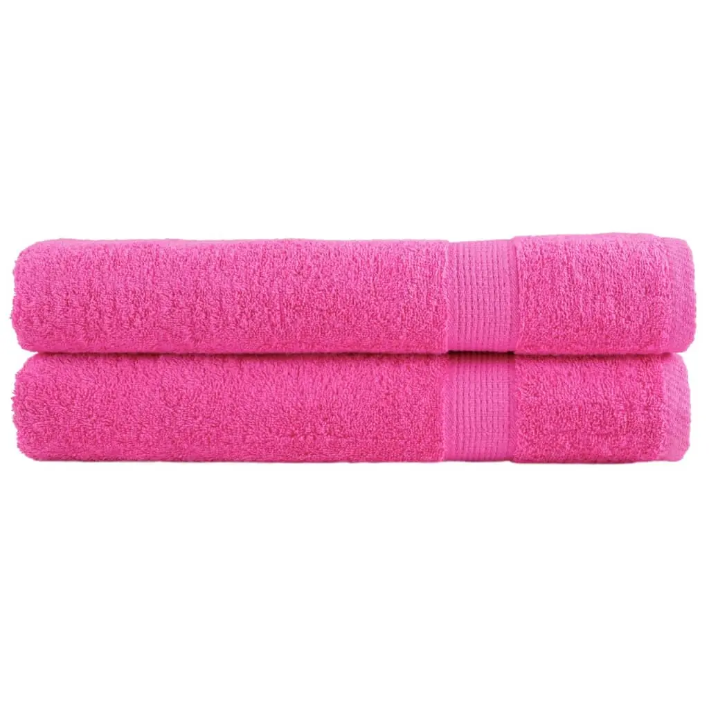 Asciugamani Premium 2 pz Rosa 100x200 cm 600 g/m² 100% Cotone