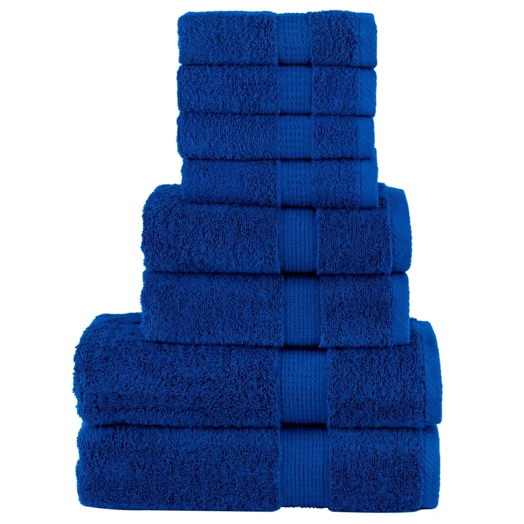 Set Asciugamani 8 pz Blu 600 gsm 100% Cotone