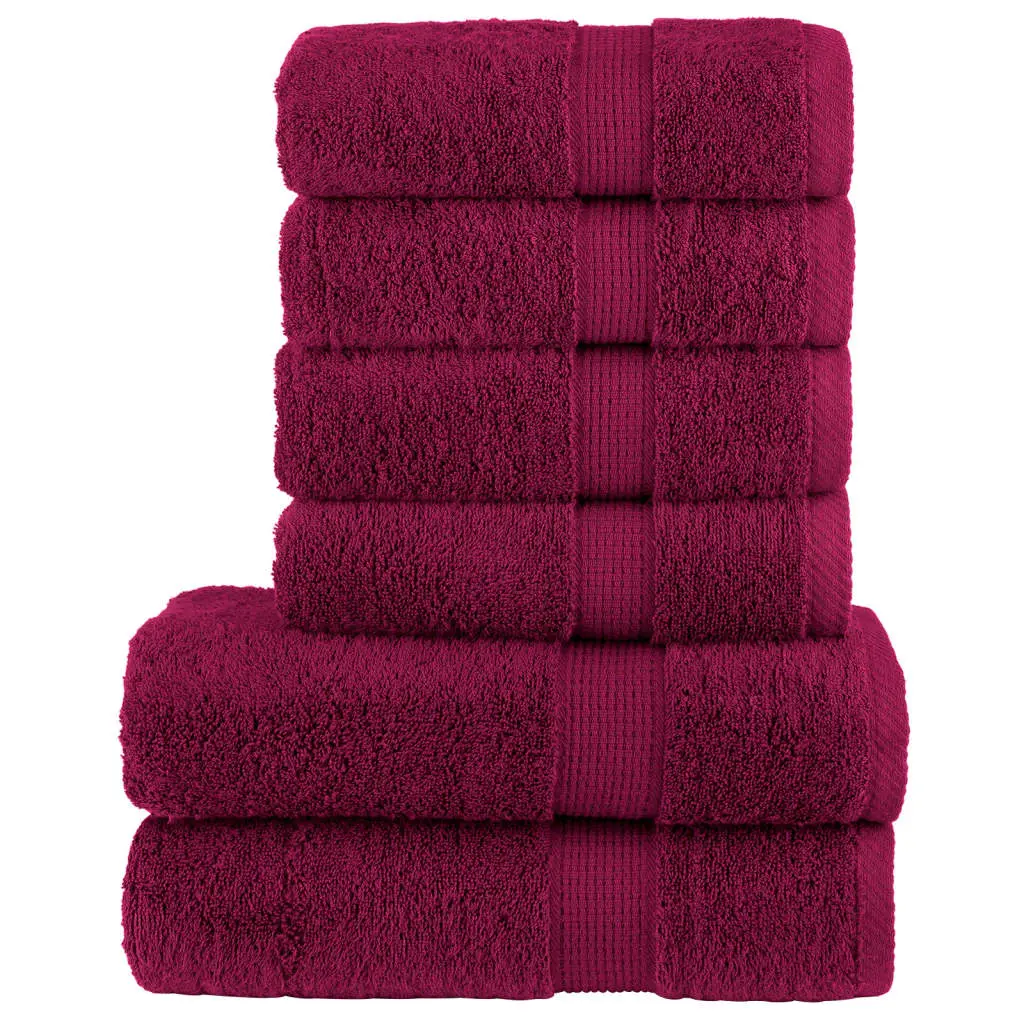 Set Asciugamani 8 pz Bordeaux 600 gsm 100% Cotone