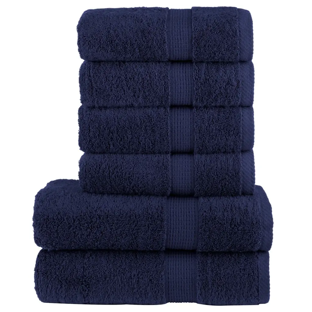 Set Asciugamani 8 pz Blu Navy 600 gsm 100% Cotone