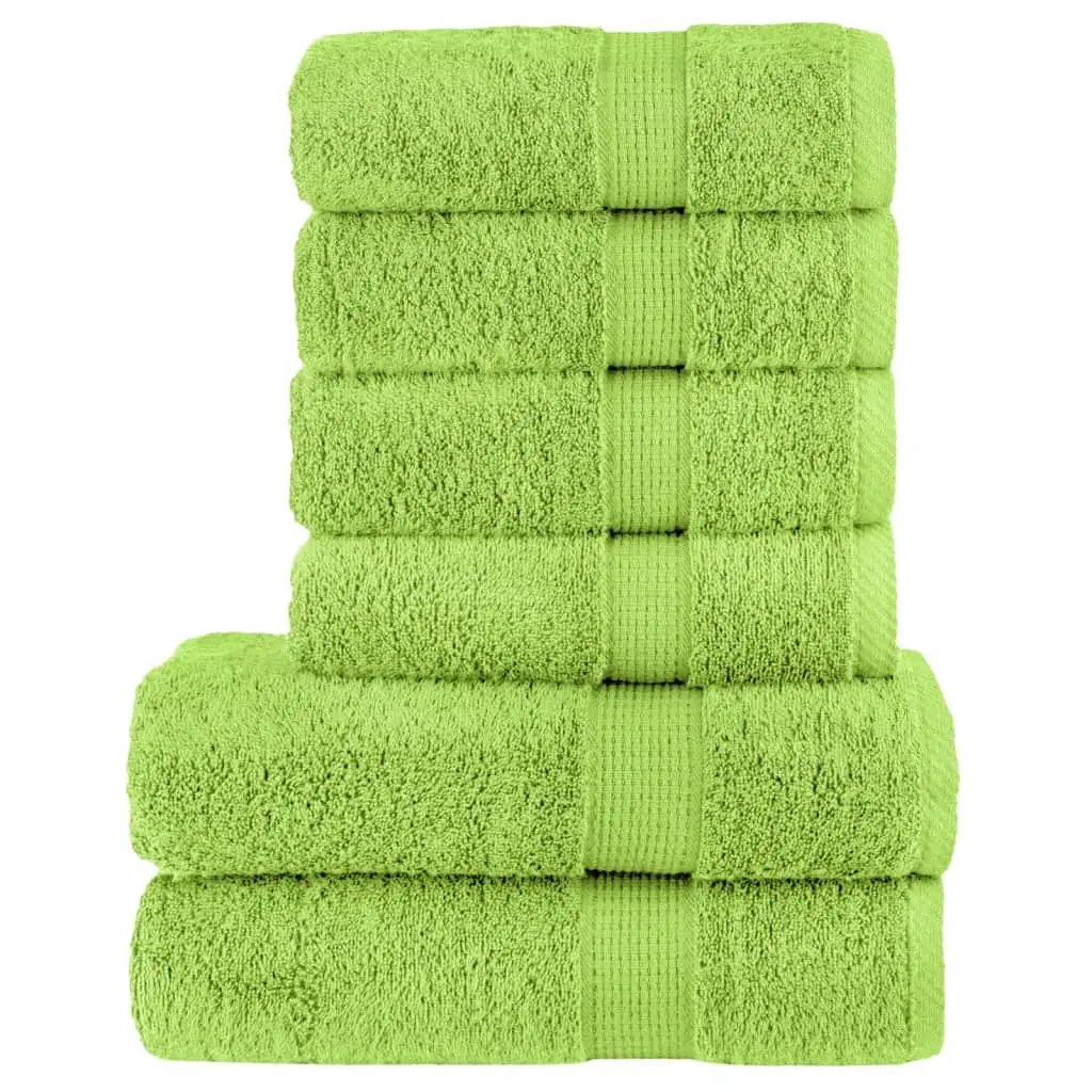 Set Asciugamani 6 pz Verde Mela 600 gsm 100% Cotone