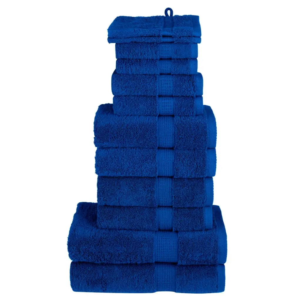 Set Asciugamani 12 pz Blu 600 gsm 100% Cotone