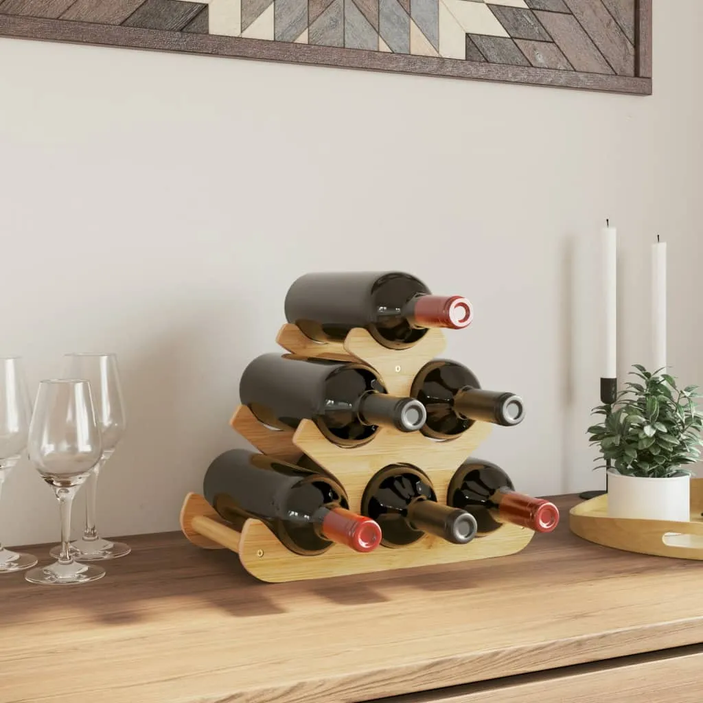 vidaXL Portabottiglie di Vino per 6 Bottiglie 35x18x25,5 cm in Bambù