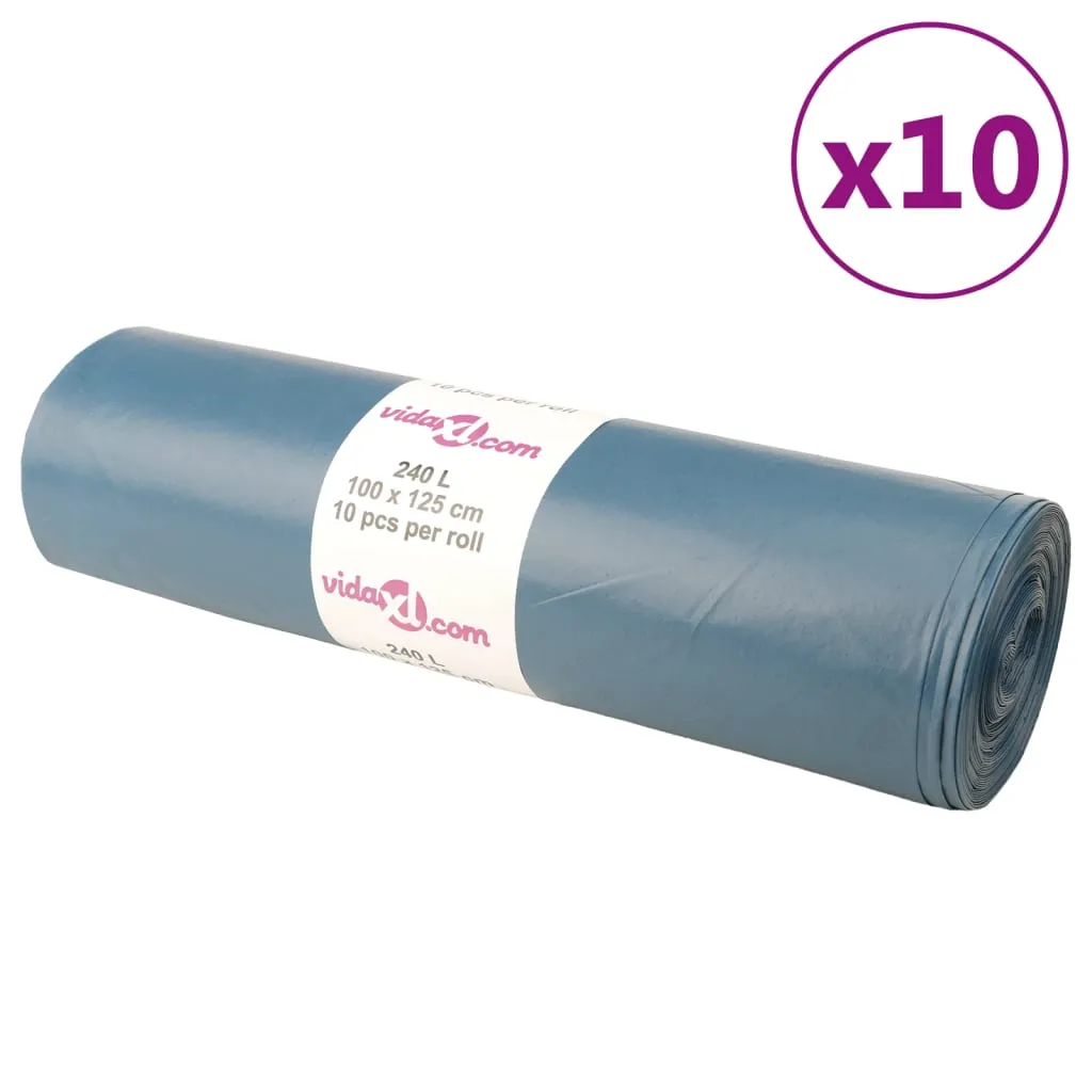 vidaXL Sacchetti per Cestini 100 pz Blu 240 L