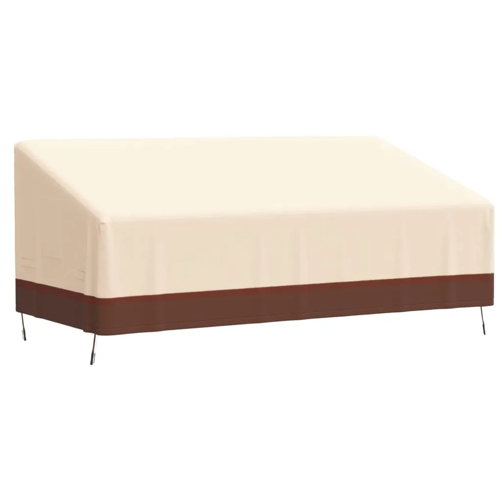 vidaXL Copertura per Panca a 3 Posti Beige 198x97x48/74 cm 600D Oxford