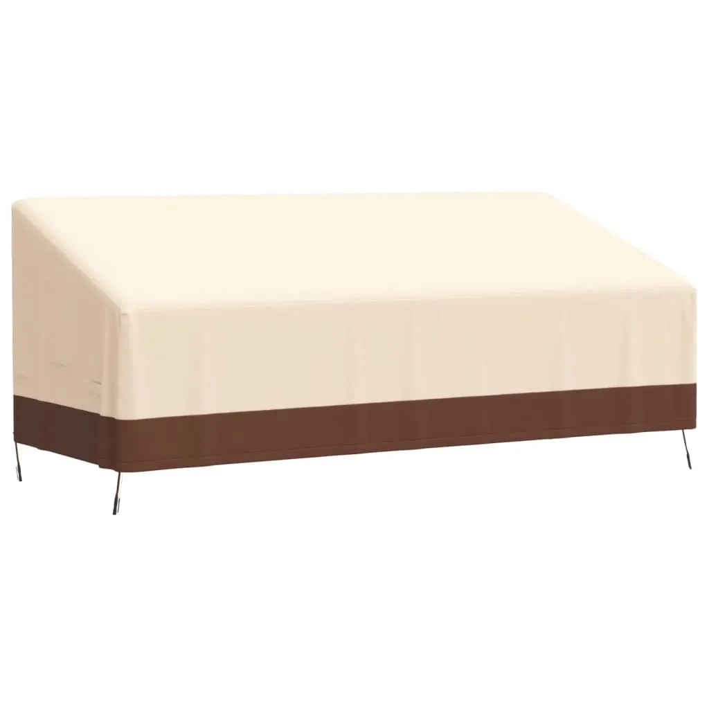 vidaXL Copertura per Panca a 3 Posti Beige 204x86x48/73 cm 600D Oxford