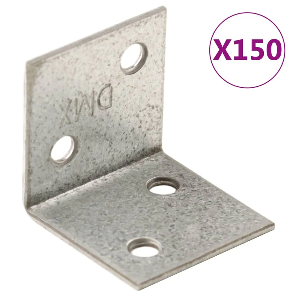 vidaXL Staffe Angolari 150 pz 2 mm 30x25x30 mm Acciaio Zincato