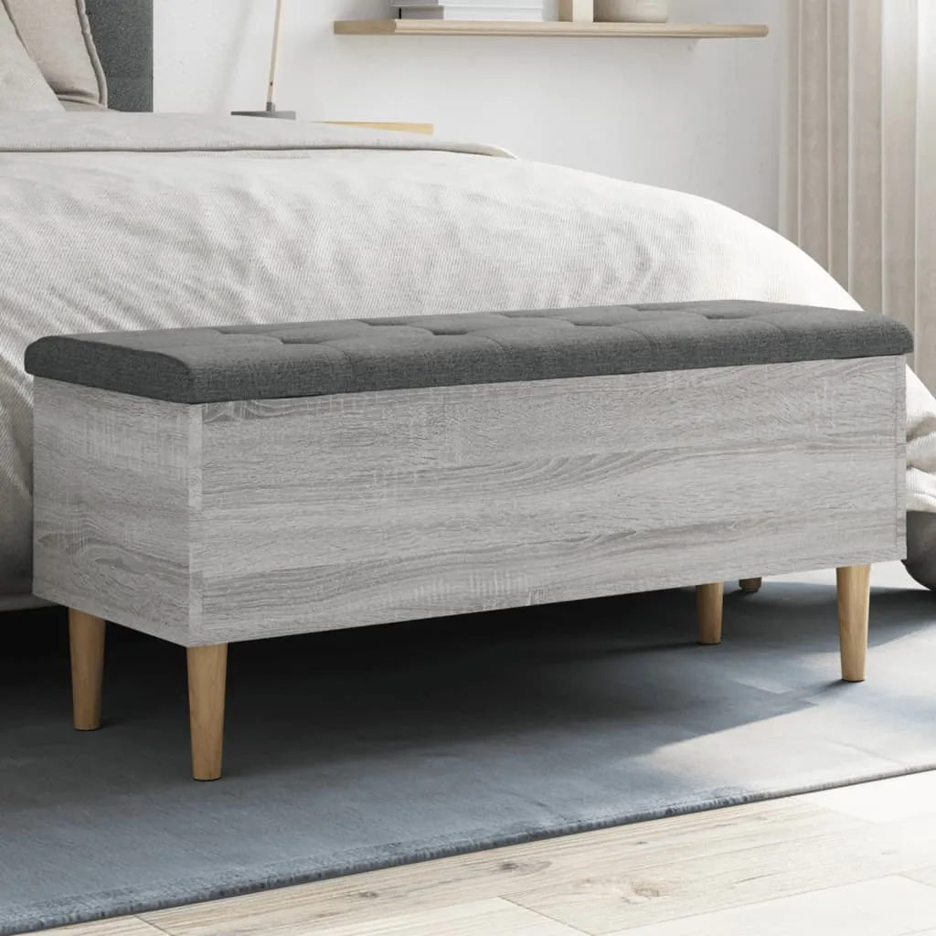 vidaXL Panca Portaoggetti Grigio Sonoma 102x42x46 cm Legno Multistrato