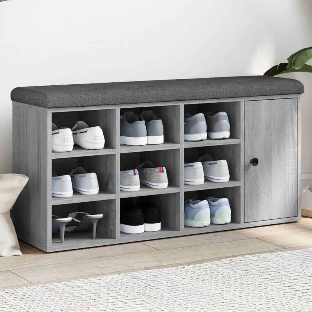 vidaXL Panca Porta Scarpe Grigio Sonoma 102x32x50 cm Legno Multistrato