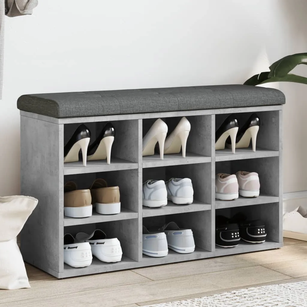 vidaXL Panca Porta Scarpe Grigio Cemento 82x32x50cm Legno Multistrato