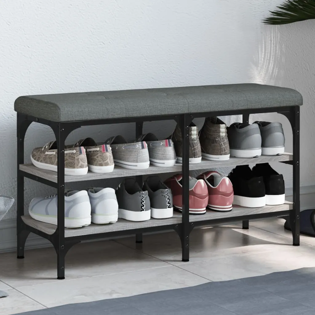 vidaXL Panca Porta Scarpe Grigio Sonoma 82x32x47 cm Legno Multistrato