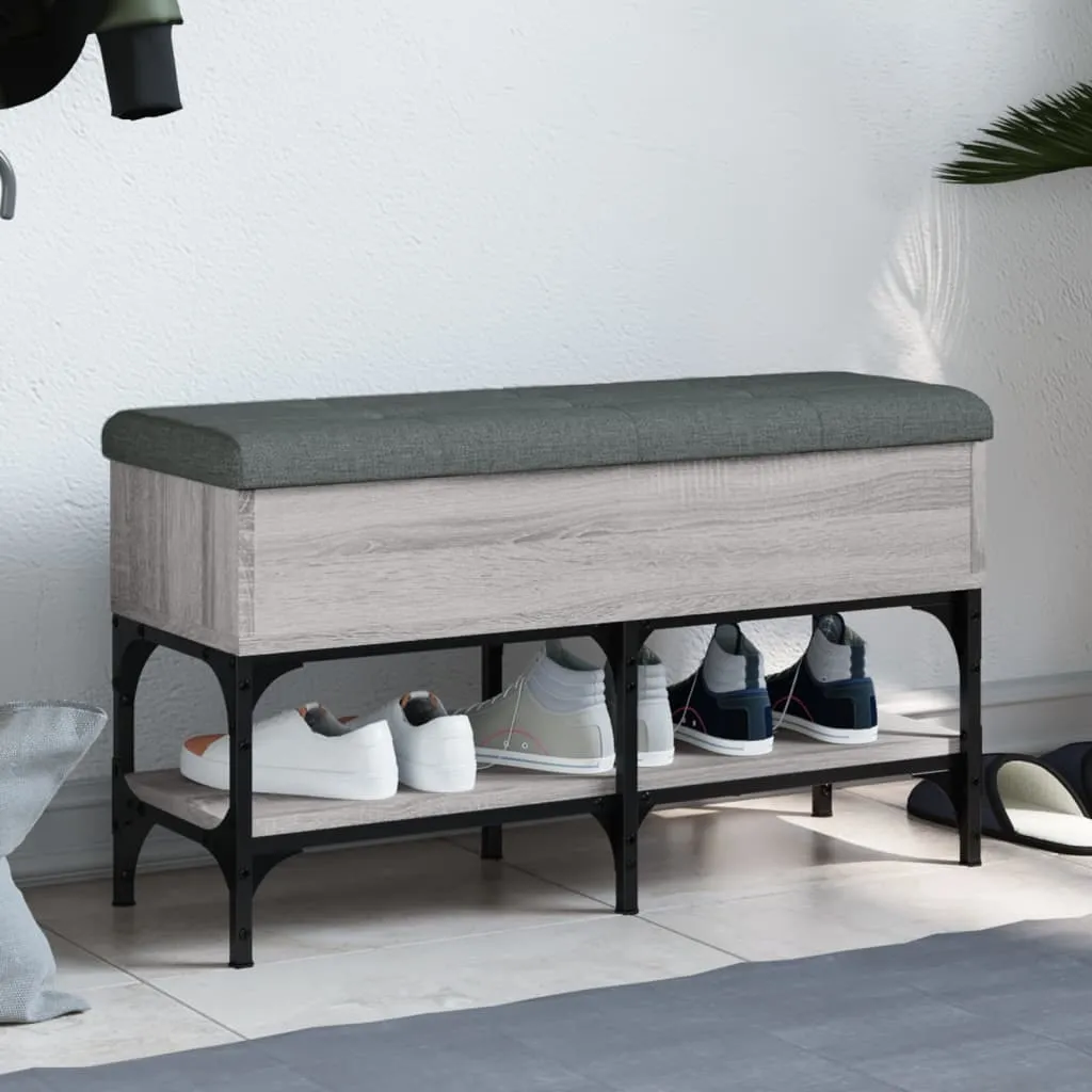 vidaXL Panca Porta Scarpe Grigio Sonoma 82x32x45 cm Legno Multistrato