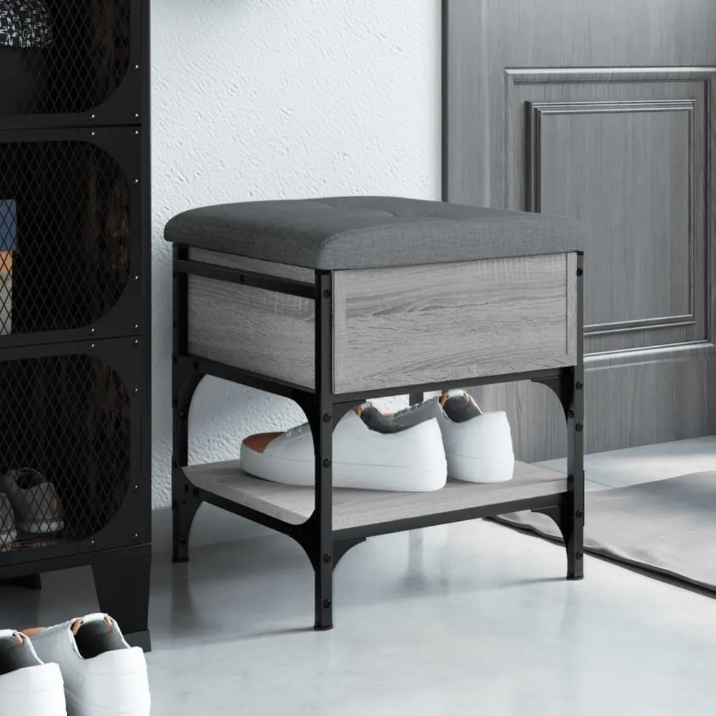 vidaXL Panca Porta Scarpe Grigio Sonoma 42x42x45 cm Legno Multistrato