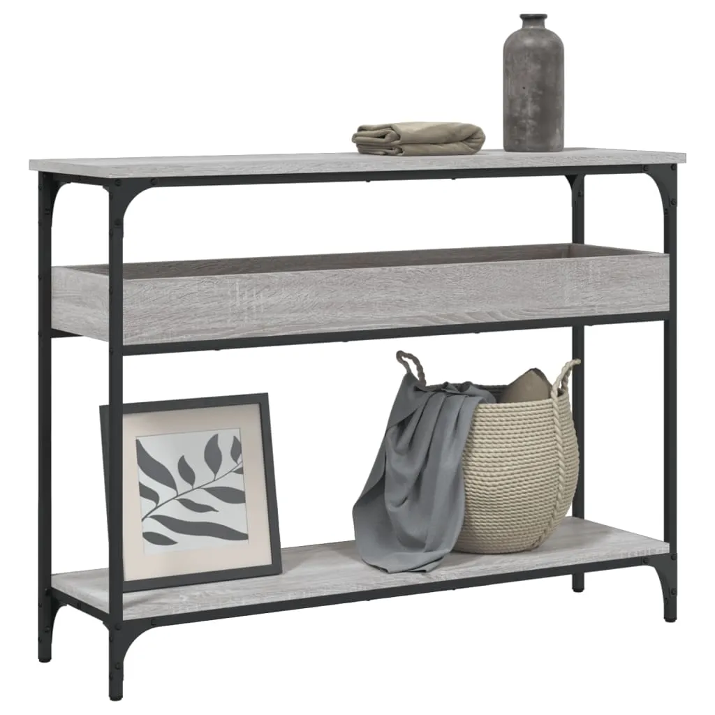 vidaXL Tavolo Consolle Ripiano Grigio Sonoma 100x29x75cm Multistrato