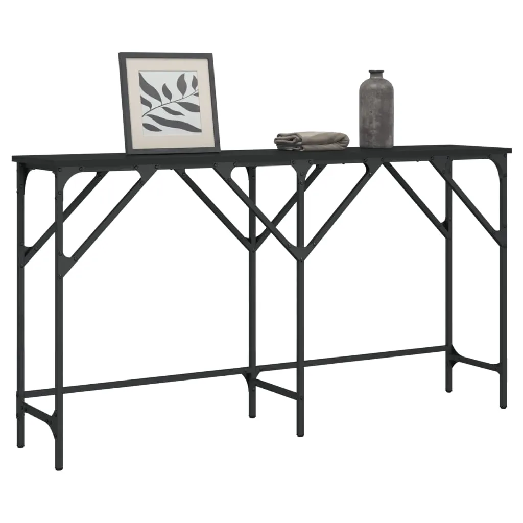 vidaXL Tavolino Consolle Nero 140x29x75 cm in Legno Multistrato