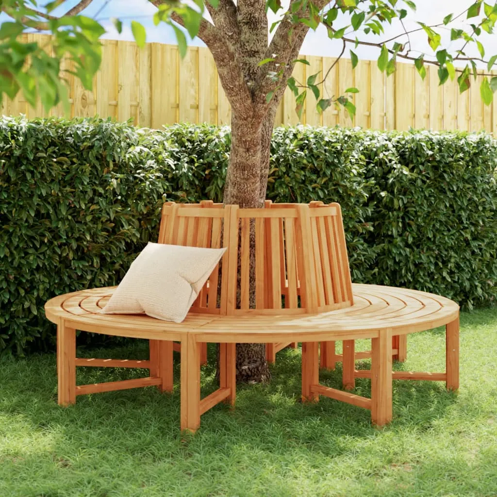 vidaXL Panche per Albero Semi Circolari 2pz Ø201cm Legno Massello Teak