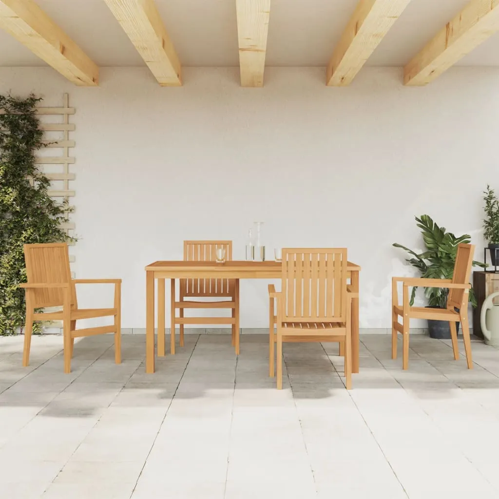 vidaXL Set da Pranzo per Giardino 5 pz in Legno Massello di Teak