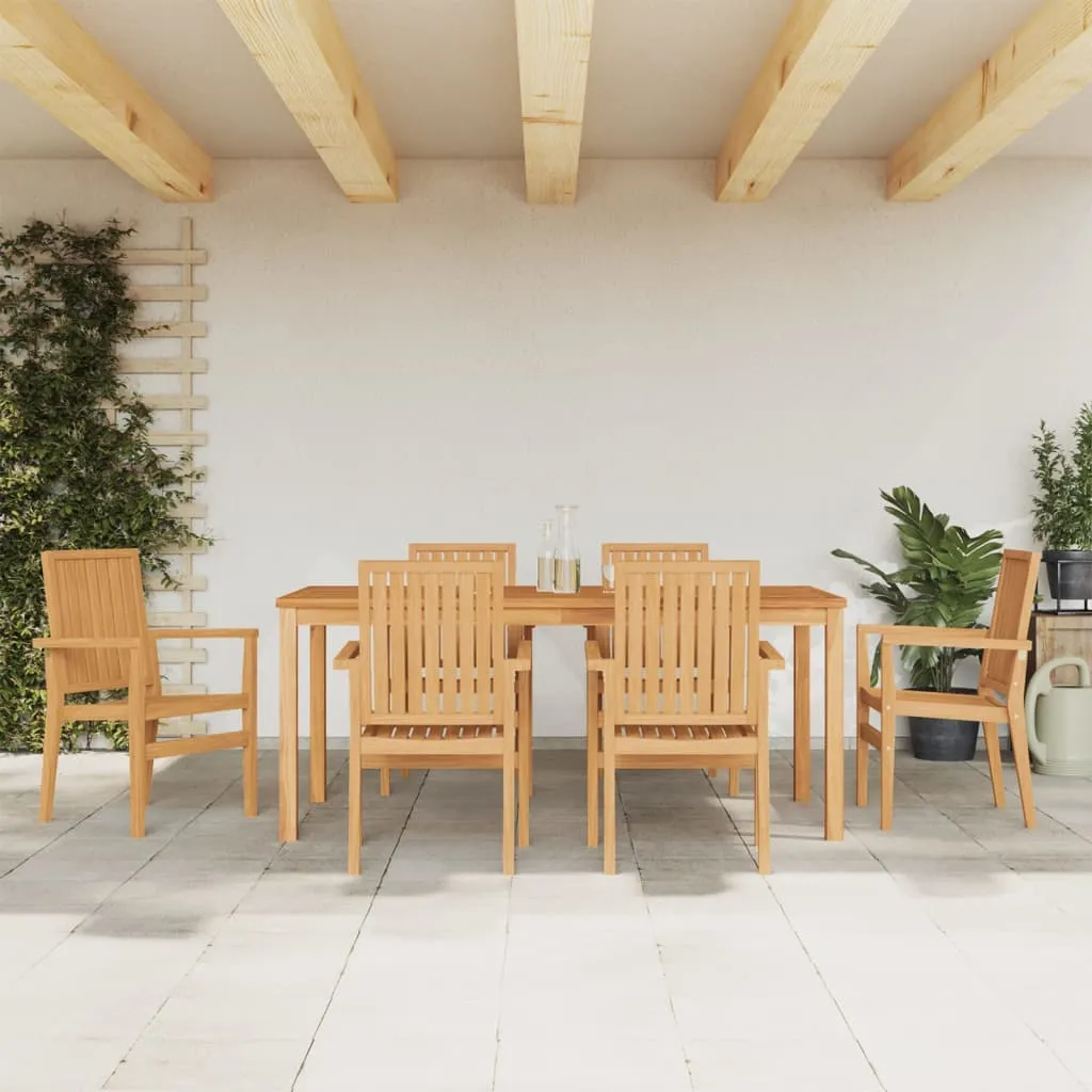 vidaXL Set da Pranzo da Giardino 7 pz in Legno Massello di Teak