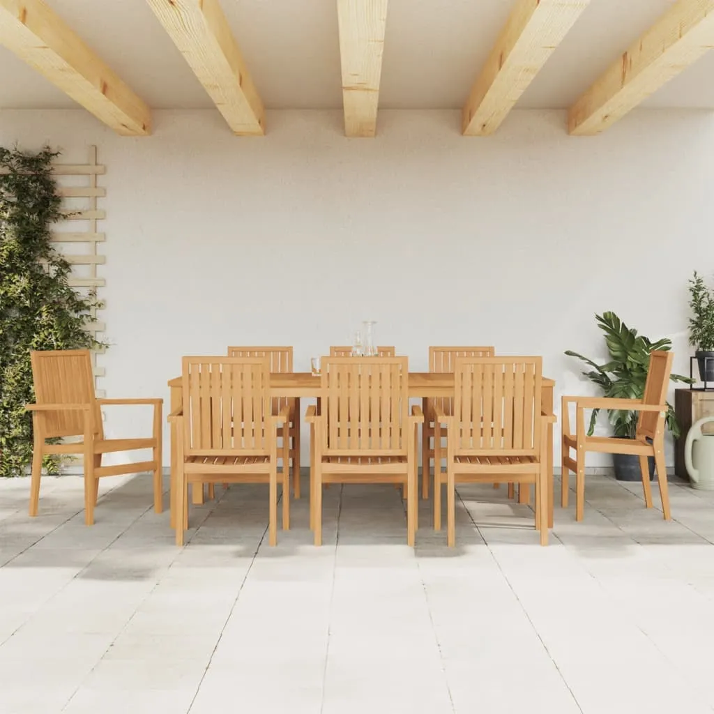 vidaXL Set da Pranzo per Giardino 9 pz in Legno Massello di Teak