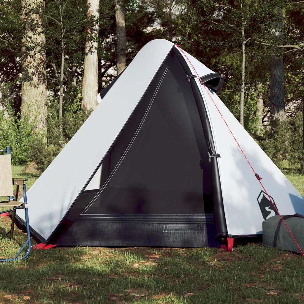 vidaXL Tenda da Campeggio 2 Persone Bianca 267x154x117 cm Taffetà 185T