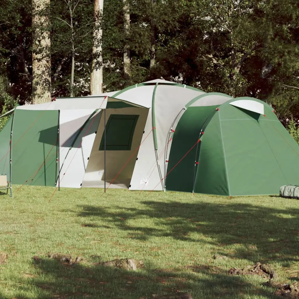 Tenda da Campeggio per 12 Persone Verde Impermeabile