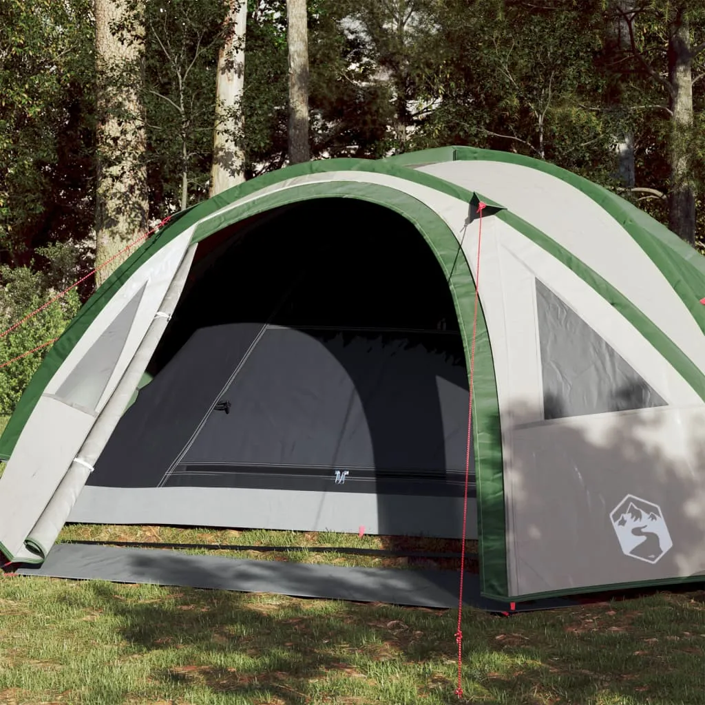 vidaXL Tenda da Campeggio 4 Persone Verde 300x250x132 cm Taffetà 185T