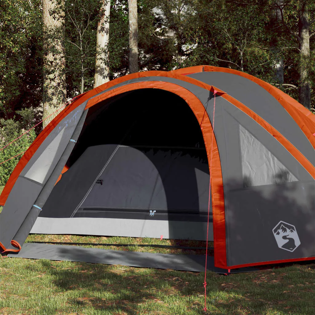 vidaXL Tenda Campeggio 4Persone Grigia e Arancione 300x250x132 Taffetà