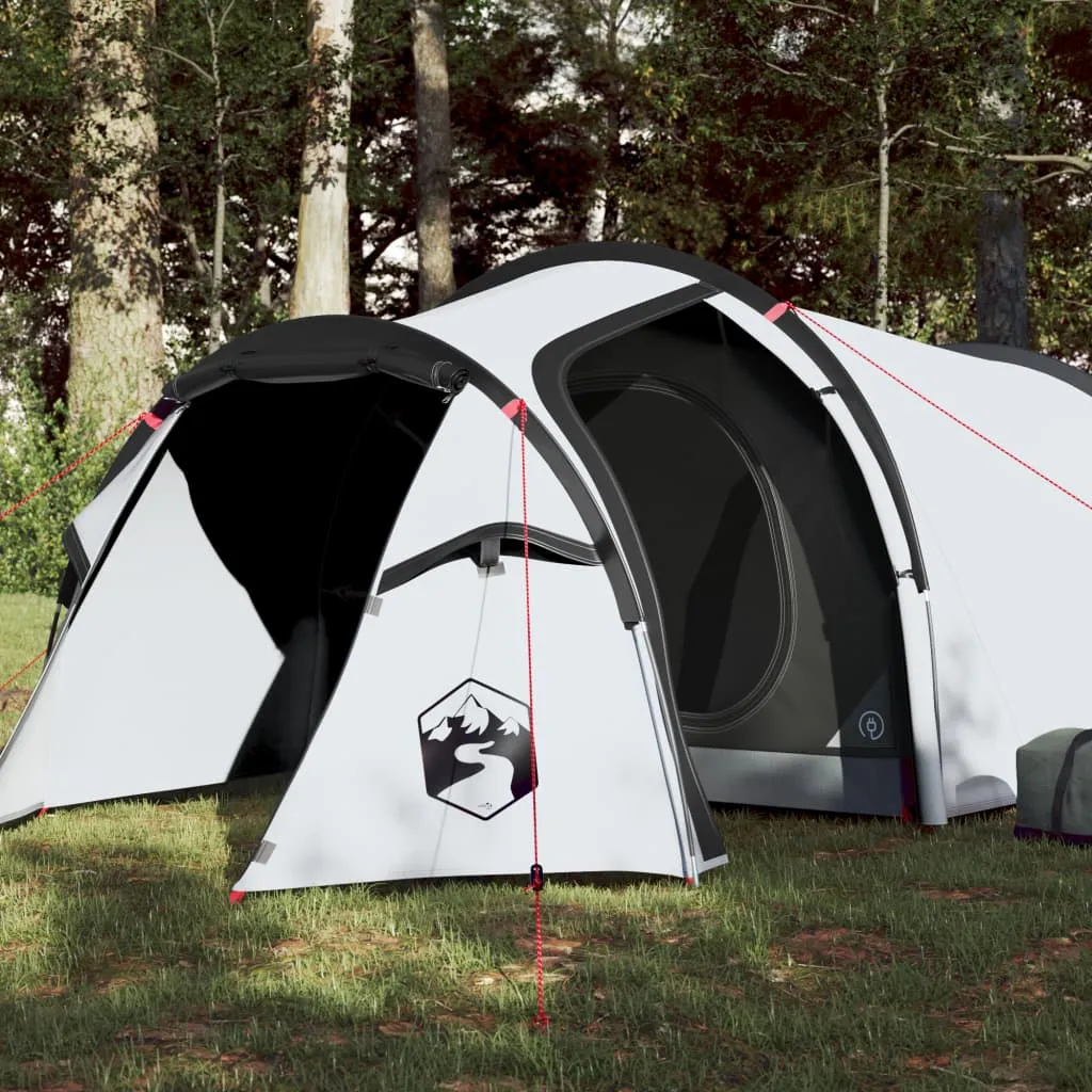 vidaXL Tenda da Campeggio 4 Persone Bianca 360x135x105 cm Taffetà 185T