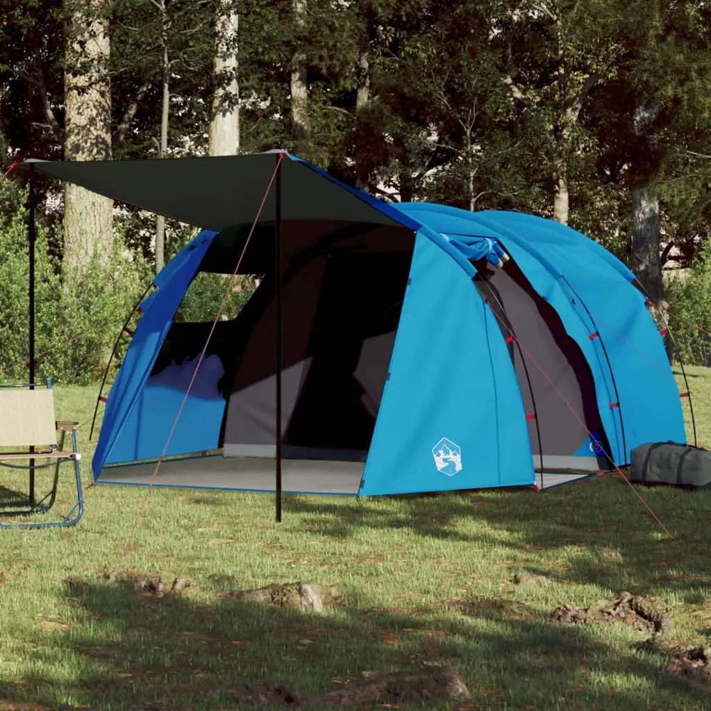 Tenda da Campeggio per 4 Persone Blu Impermeabile