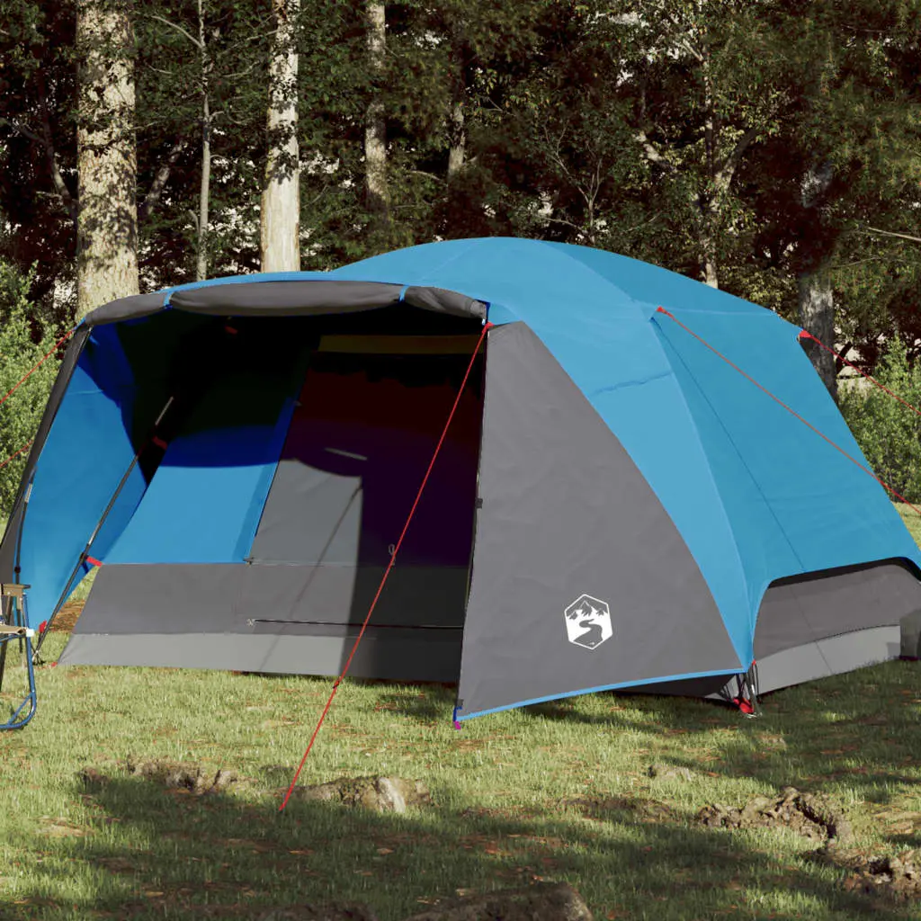 Tenda da Campeggio per 4 Persone Blu Impermeabile