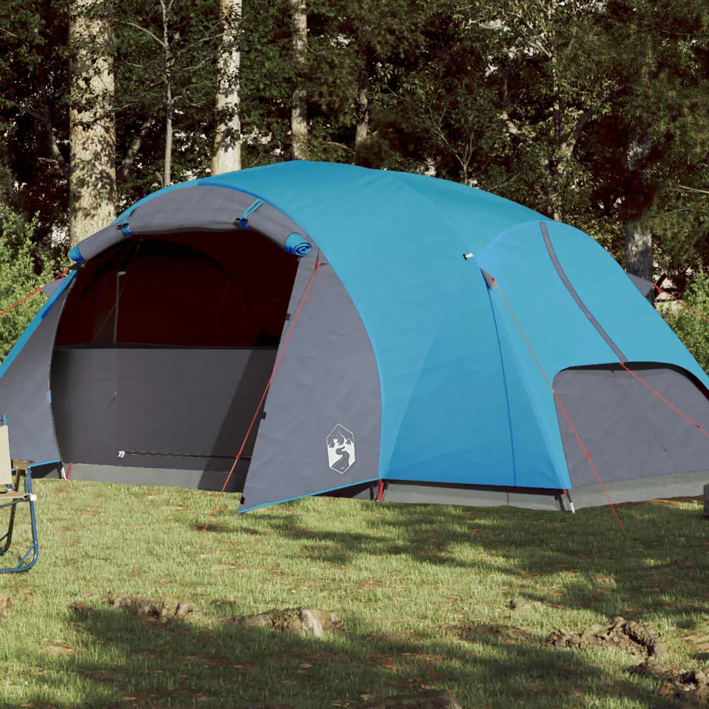 Tenda da Campeggio per 8 Persone Blu Impermeabile