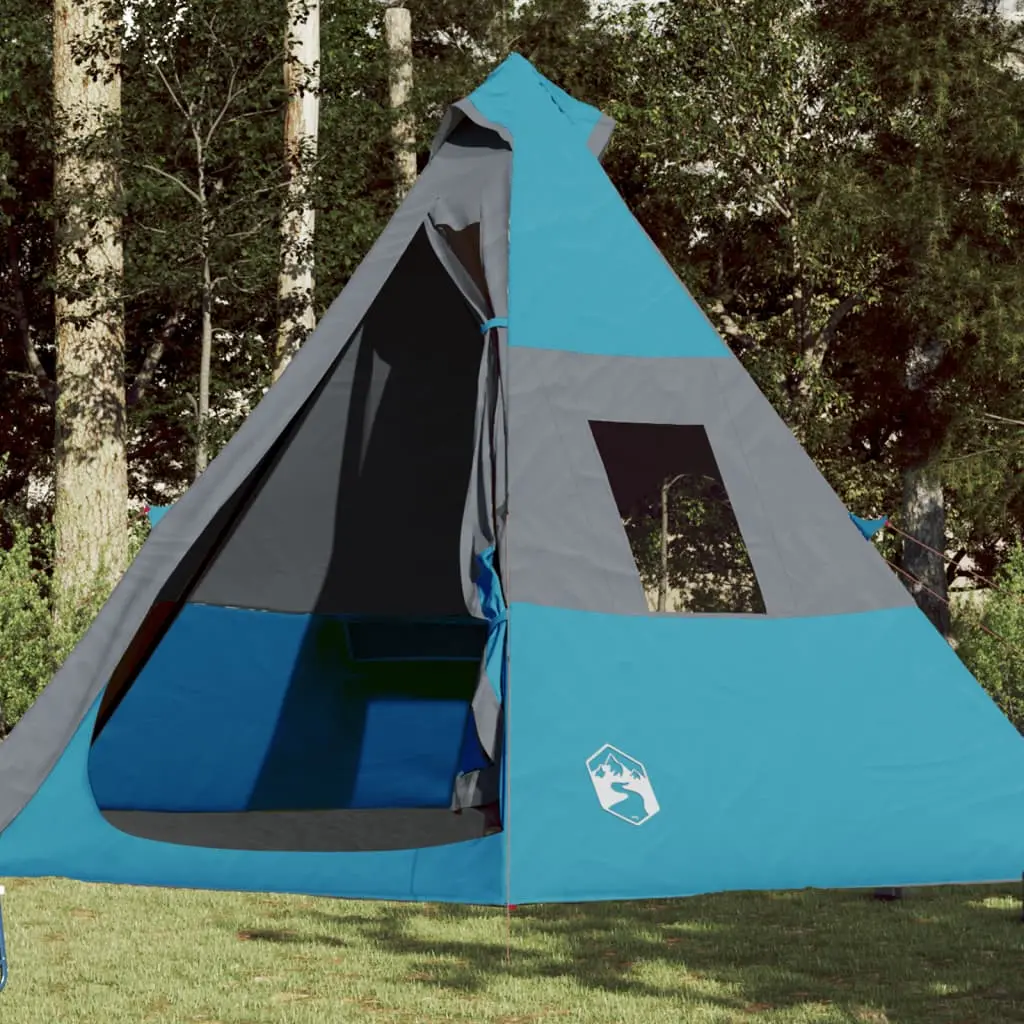 Tenda da Campeggio per 7 Persone Blu Impermeabile