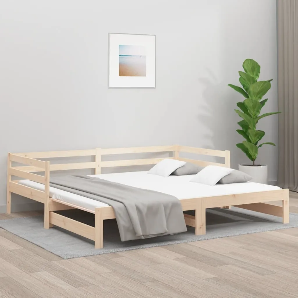 vidaXL Divano Letto con Letto Estraibile 90x190 cm Legno Massello Pino