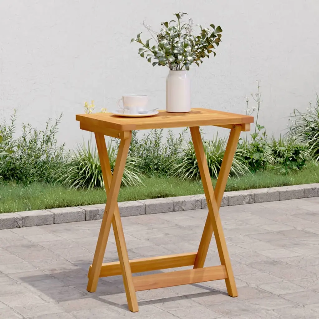 Tavolo da Giardino Pieghevole 50x36x60 cm Legno Massello Acacia