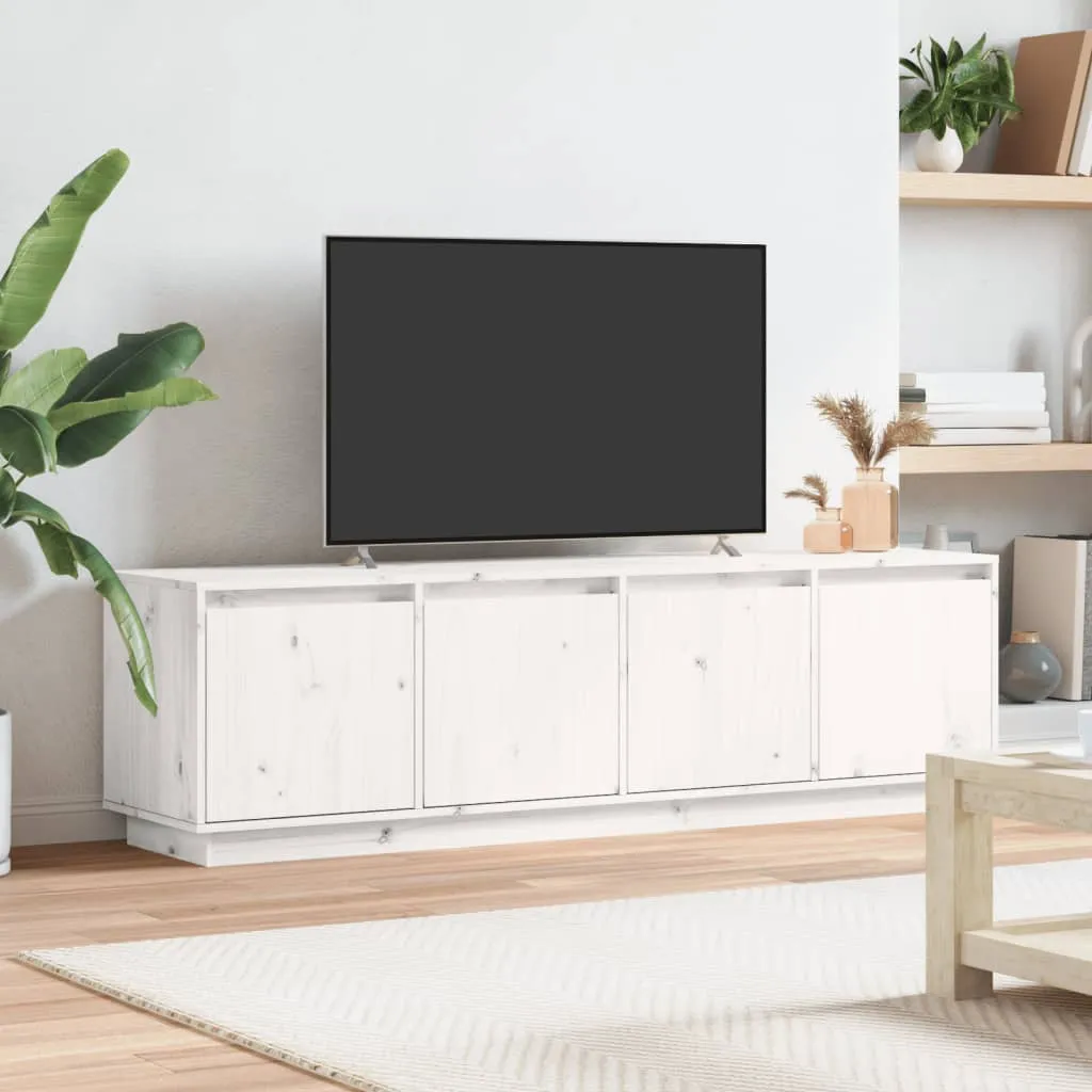 vidaXL Mobile Porta TV Bianco 156x37x45 cm in Legno Massello di Pino