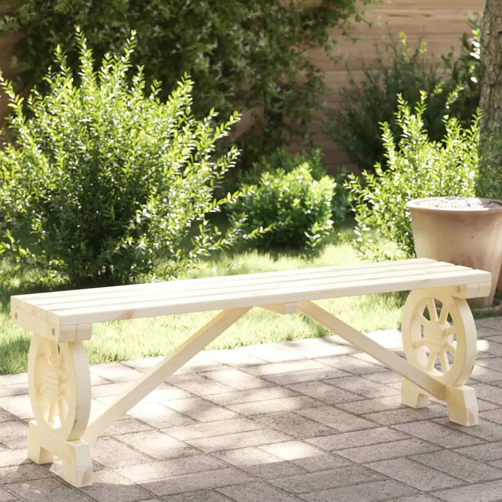 Panca da Giardino 115 cm in Legno Massello di Abete