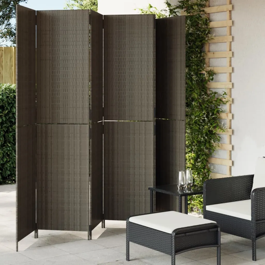 vidaXL Divisorio per Ambienti a 6 Pannelli Grigio in Polyrattan