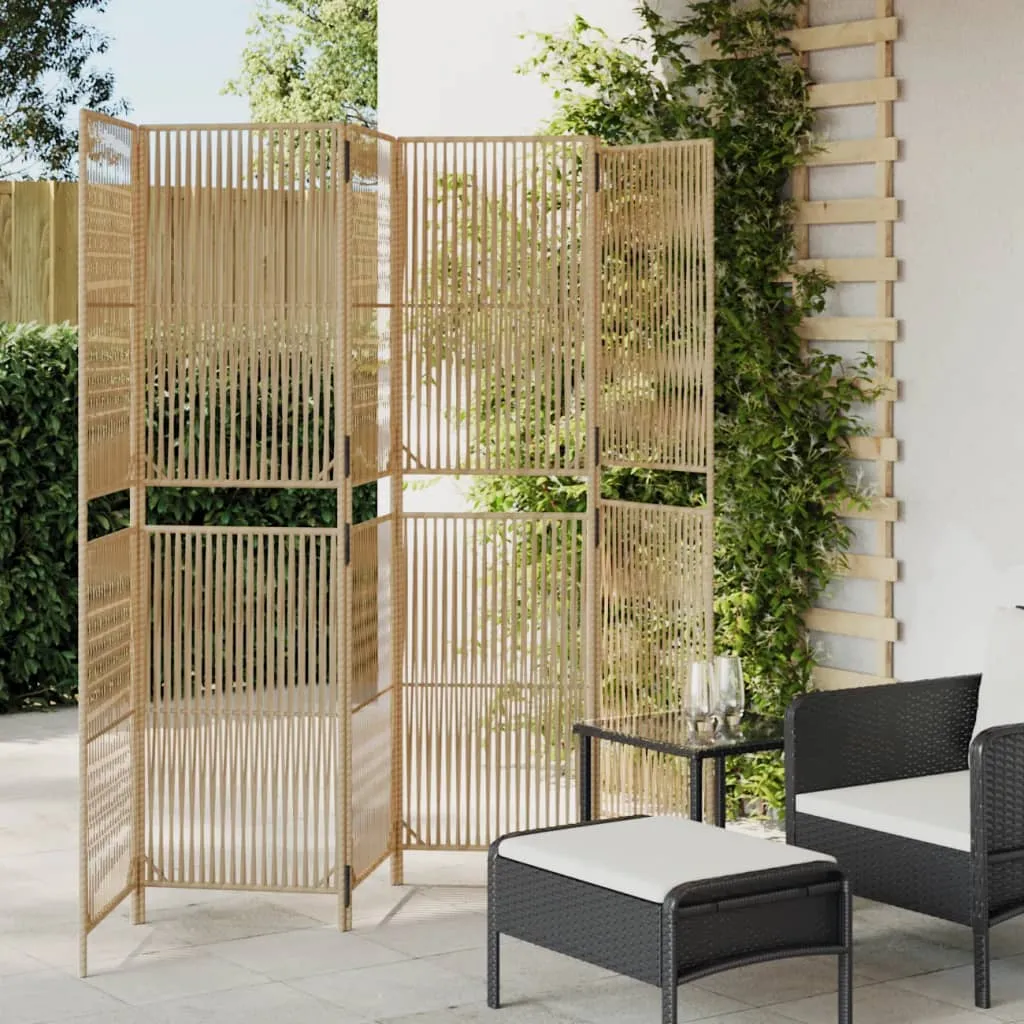 vidaXL Divisorio per Ambienti a 6 Pannelli Beige in Polyrattan