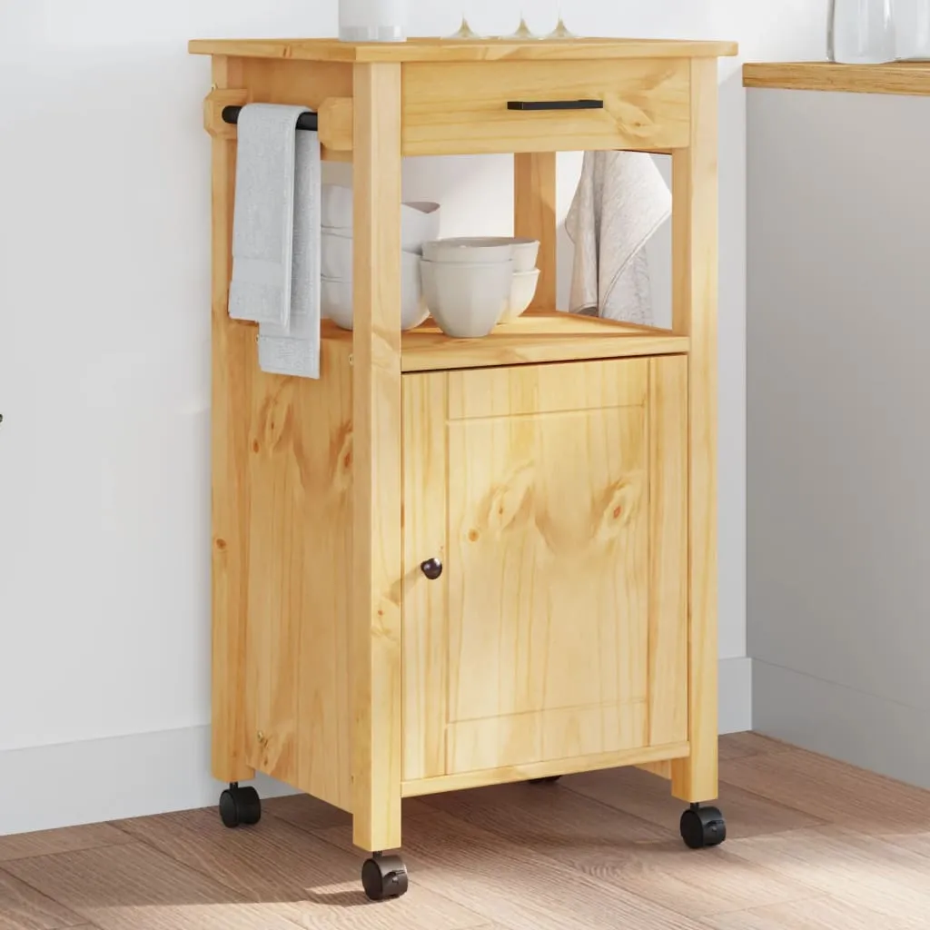 vidaXL Carrello da Cucina MONZA 48x40x90 cm in Legno Massello di Pino