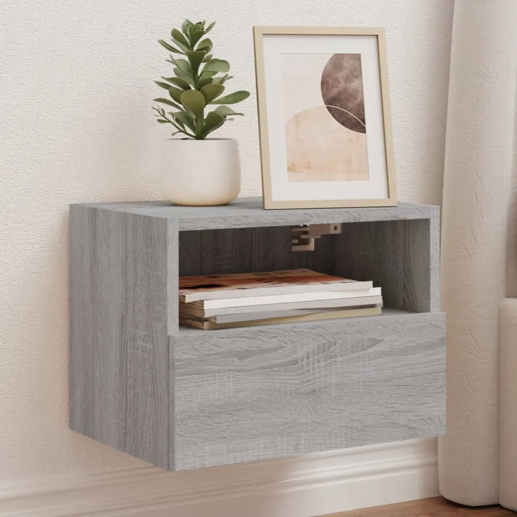 vidaXL Mobili TV Muro 2pz Grigio Sonoma 40x30x30 cm Legno Multistrato